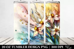 Abstract Pastel Narcissus Stained Clipart, Transparent 20 Product Image 2