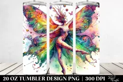 Watercolor Vibrant Fairy Dancing Dressed | 20 oz Tumbler Product Image 2