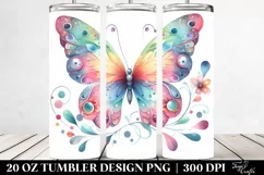 Watercolor Whimsical Butterfly 20 oz Tumbler Product Image 2