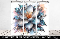 20 Oz Tumbler Sublimation | Gardenia Watercolor Splash Product Image 2