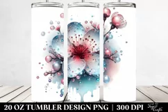 20 Oz Tumbler Sublimation | Cherry Blossom Watercolor Product Image 2