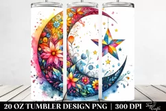 Vibrant Half Moon with Stars 20 Oz Tumbler Product Image 2