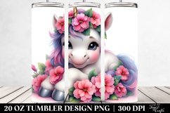Watercolor Pastel Cute Baby Unicorn Impatiens | 20 oz Product Image 2