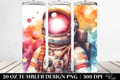 Colorful Vintage Astronaut Girl | 20 Oz Tumbler Product Image 2