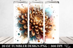Abstract Wooden Stained Chrysanthemum Shiny 20 oz Tumbler Product Image 2