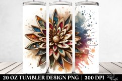 Wooden Stained Chrysanthemum | 20 Oz Tumbler Product Image 2