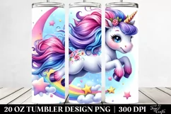 Watercolor Vibrant Cute Unicorn Jumping Funny | 20 oz Product Image 2