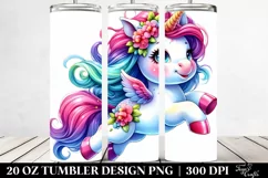 Watercolor Vibrant Cute Unicorn Jumping Funny | 20 oz Product Image 2