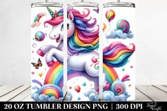 Watercolor Vibrant Cute Unicorn Jumping Funny | 20 oz Product Image 2