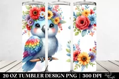Cute Watercolor Parrot | 20 oz Tumbler Product Image 2