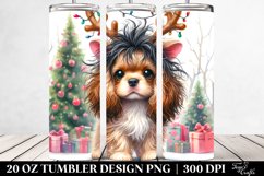Cocker Spaniel with Reindeer Horns, PNG Product Image 2