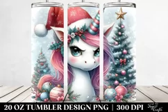 Cute Unicorn with Christmas Decor Clipart 20 Oz Tumbler Product Image 2