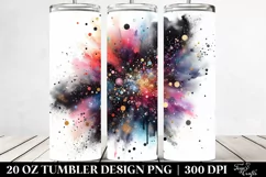 Colorful Black Watercolor Splash | 20 Oz Tumbler Product Image 2