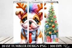 Bulldog with Christmas Theme, PNG Product Image 2