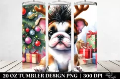Bulldog with Christmas Theme, PNG Product Image 2
