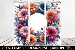 Abstract Colorful Gerbera Round Frame 20 oz Tumbler Product Image 2