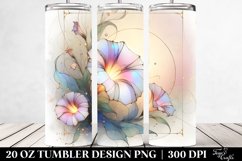Abstract Morning Glory with Retro Frame, Transparent 20 Oz Product Image 2
