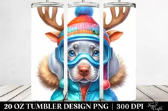 Enthusiastic Baby Weimaraner with Christmas Decor Product Image 2