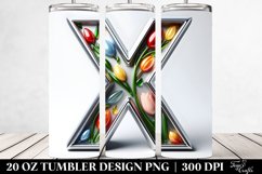 Shiny Silver Tulip Monogram | 20 Oz Tumbler Product Image 2