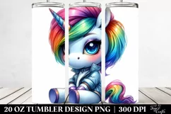 Cute Unicorn with Expressive Face 20 Oz Tumbler Product Image 2