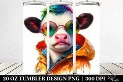 Baby Cow Playing with Raincoat | 20 oz Tumbler Product Image 2