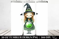 Retro Watercolor Witch with Potion 20 Oz Tumbler Product Image 2