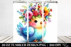 Vibrant Chicken with Flower Crown, 20 Oz Tumbler Product Image 2