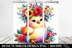 Vibrant Chicken with Flower Crown, 20 Oz Tumbler Product Image 2