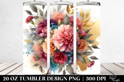Colorful Bouquet with Gold Foil Carnation | 20 Oz Tumbler Product Image 2