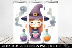 Retro Watercolor Witch with Potion 20 Oz Tumbler Product Image 2