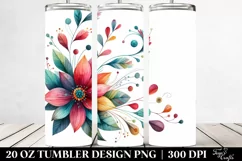 Watercolor Whimsical Flowers | 20 Oz Tumbler Product Image 2
