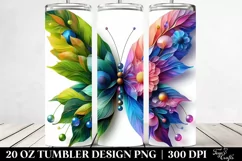 Colorful Abstract Butterfly. 20 Oz Tumbler Design Product Image 2