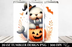 Cute Halloween Baby Walrus, PNG Product Image 2