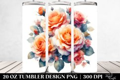 Orange Roses Watercolor Tumbler Design Product Image 2