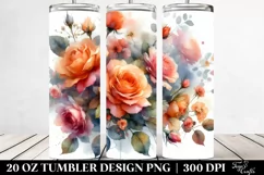 Vibrant Orange Roses Tumbler Design Product Image 2
