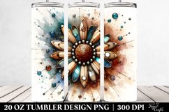 Watercolor Splash Stained Daisy | 20 Oz Tumbler Product Image 2