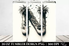 Letter N Palm Trees Monogram | 20 Oz Tumbler Product Image 2