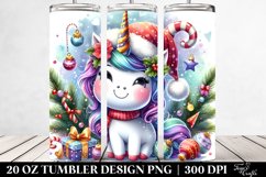 Cute Christmas Unicorn Clipart 20 Oz Tumbler Product Image 2