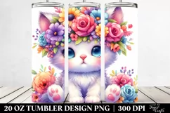Colorful Kitten Flower Crown | 20 oz Tumbler Product Image 2