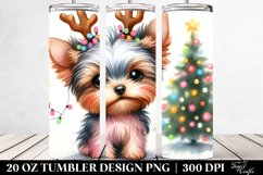 Yorkshire Terrier with Reindeer Horns, PNG Product Image 2