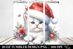 Cute Baby Cat with Santa Hat | 20 oz Tumbler Product Image 2