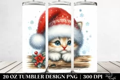 Cute Baby Cat with Santa Hat | 20 oz Tumbler Product Image 2