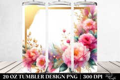 Abstract Horizontal Frame Pink Roses | 20 Oz Tumbler Product Image 2