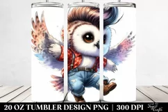 Cute Baby Owl Jumping, 20 Oz Tumbler Product Image 2