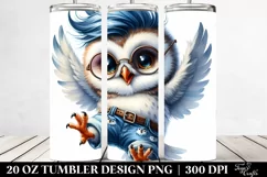 Cute Baby Owl Jumping, 20 Oz Tumbler Product Image 2