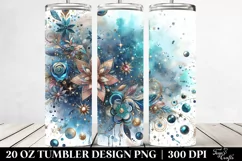colorful Blue Glittery Background | 20 Oz Tumbler. Product Image 2