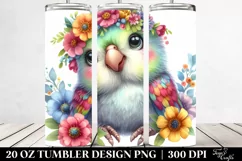 Colorful Whimsical Baby Parrot | 20 Oz Tumbler Product Image 2