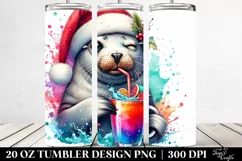 Seal with Santa Hat | 20 oz Tumbler Product Image 2