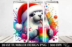 Seal with Santa Hat | 20 oz Tumbler Product Image 2