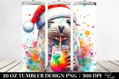 Seal with Santa Hat | 20 oz Tumbler Product Image 2